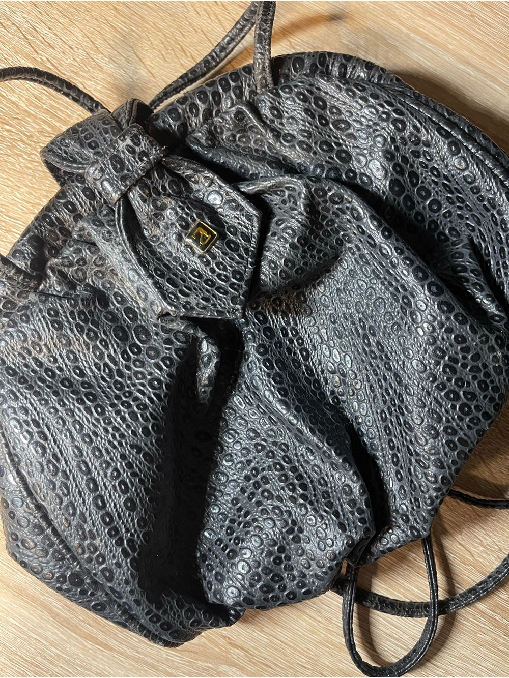 80s NAS bag by allentino faux crocodile leather